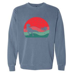 Tree Rex Santa Sleigh Ride Merry Christmas Dinosaur Gift Garment-Dyed Sweatshirt