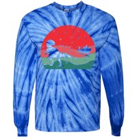 Tree Rex Santa Sleigh Ride Merry Christmas Dinosaur Gift Tie-Dye Long Sleeve Shirt