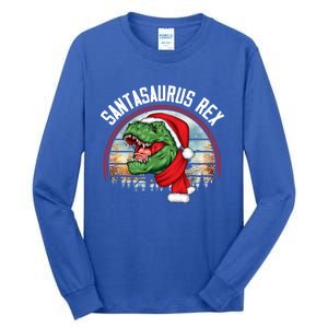 Tree Rex Santasaurus Trex Dino Merry Christmas Dinosaur Gift Tall Long Sleeve T-Shirt