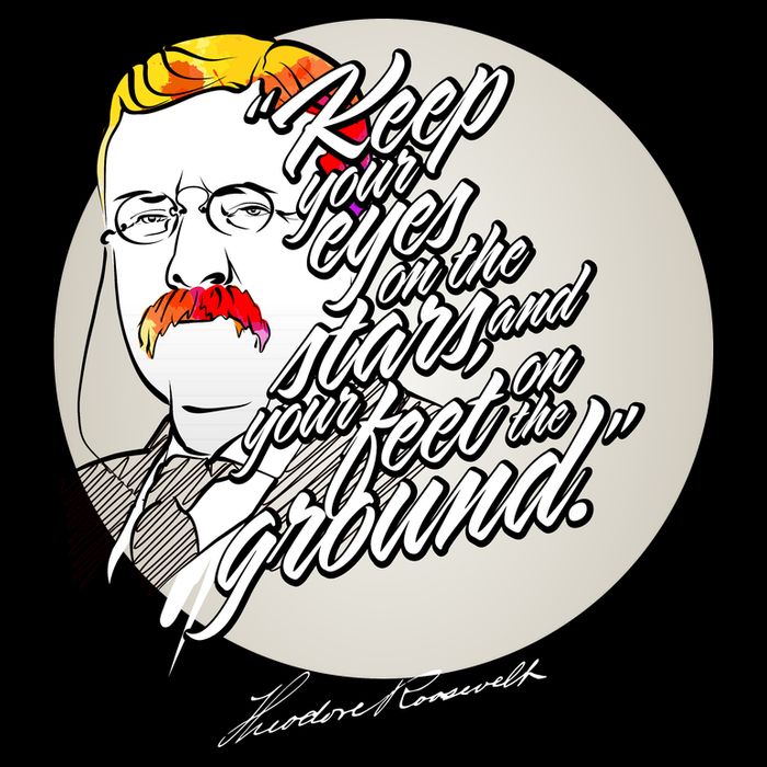Theodore Roosevelt Sayings With Portrait Drawstring Bag
