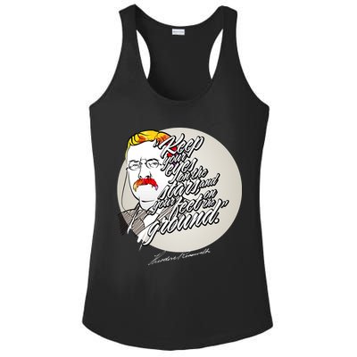 Theodore Roosevelt Sayings With Portrait Ladies PosiCharge Competitor Racerback Tank
