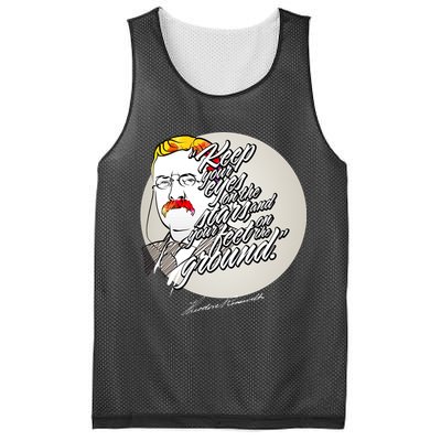 Theodore Roosevelt Sayings With Portrait Mesh Reversible Basketball Jersey Tank