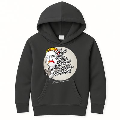 Theodore Roosevelt Sayings With Portrait Kids Hoodie