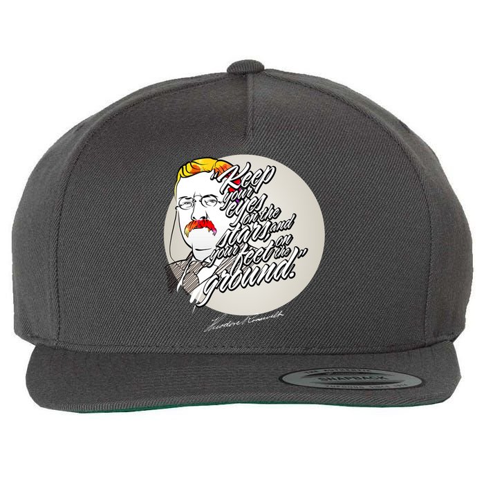 Theodore Roosevelt Sayings With Portrait Wool Snapback Cap