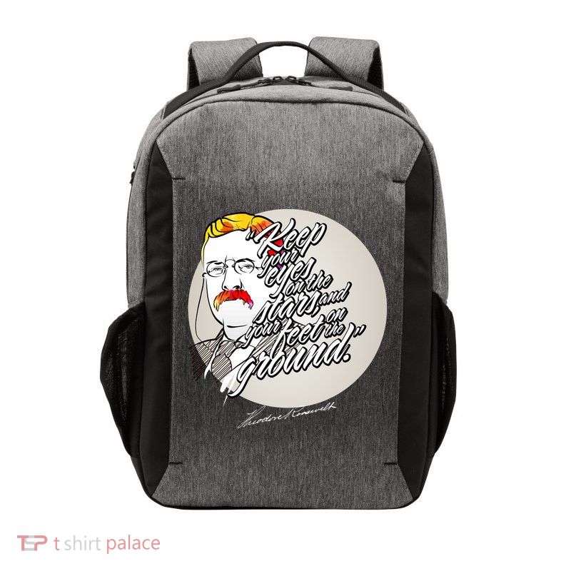 Theodore Roosevelt Sayings With Portrait Vector Backpack