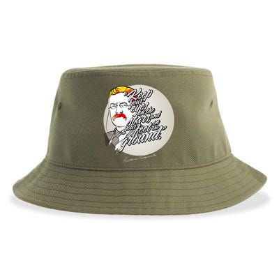 Theodore Roosevelt Sayings With Portrait Sustainable Bucket Hat