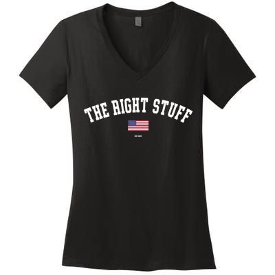 The Right Stuff Est 2024 Women's V-Neck T-Shirt