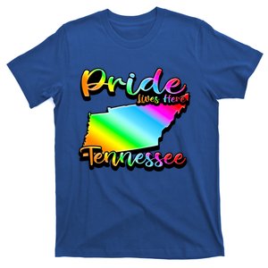 Tennessee Rainbow State Shape Pride Lives Here Design Gift T-Shirt