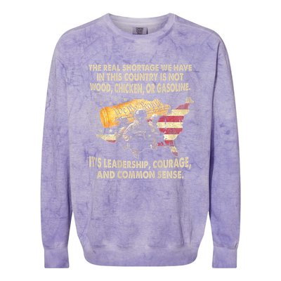 The Real Shortage We Have Is This Country Is Not Wood Colorblast Crewneck Sweatshirt