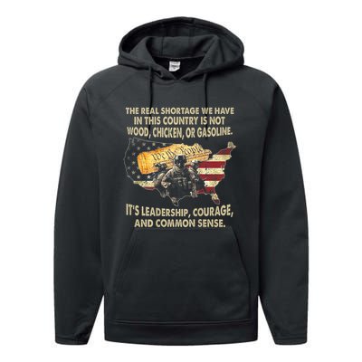 The Real Shortage We Have Is This Country Is Not Wood Performance Fleece Hoodie