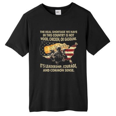 The Real Shortage We Have Is This Country Is Not Wood Tall Fusion ChromaSoft Performance T-Shirt