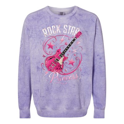 Teen Rock Star Princess Guitar Stars Colorblast Crewneck Sweatshirt