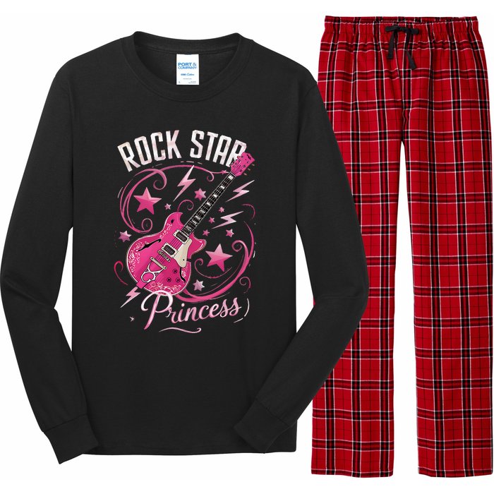 Teen Rock Star Princess Guitar Stars Long Sleeve Pajama Set