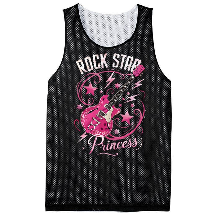 Teen Rock Star Princess Guitar Stars Mesh Reversible Basketball Jersey Tank