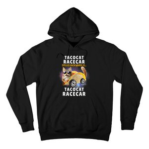 Tacocat Racecar Spelled Backwards Funny Mexican Car Taco Cat Hoodie