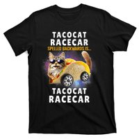 Tacocat Racecar Spelled Backwards Funny Mexican Car Taco Cat T-Shirt