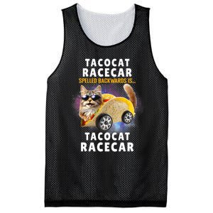 Tacocat Racecar Spelled Backwards Funny Mexican Car Taco Cat Mesh Reversible Basketball Jersey Tank