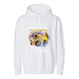 Tacocat Racecar Spelled Backwards Funny Mexican Car Taco Cat Garment-Dyed Fleece Hoodie