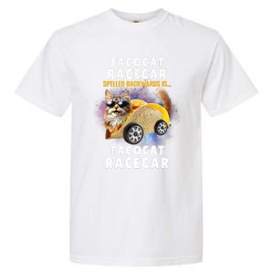 Tacocat Racecar Spelled Backwards Funny Mexican Car Taco Cat Garment-Dyed Heavyweight T-Shirt