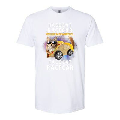 Tacocat Racecar Spelled Backwards Funny Mexican Car Taco Cat Softstyle® CVC T-Shirt