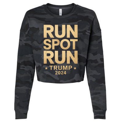 Trump Run Spot Funny Trump 2024 Cropped Pullover Crew