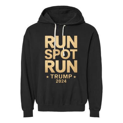 Trump Run Spot Funny Trump 2024 Garment-Dyed Fleece Hoodie