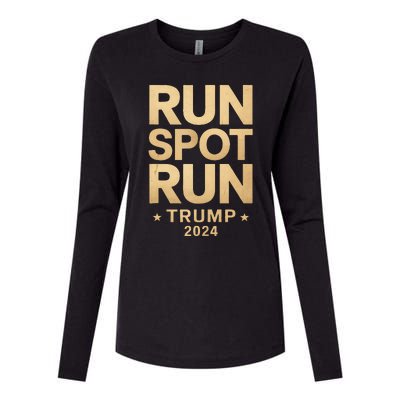 Trump Run Spot Funny Trump 2024 Womens Cotton Relaxed Long Sleeve T-Shirt