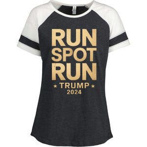 Trump Run Spot Funny Trump 2024 Enza Ladies Jersey Colorblock Tee