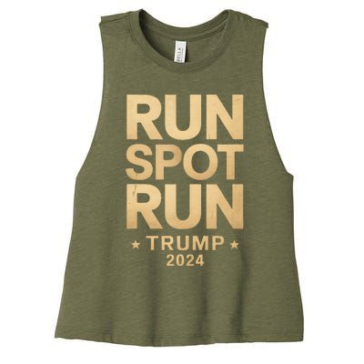 Trump Run Spot Funny Trump 2024 Women's Racerback Cropped Tank