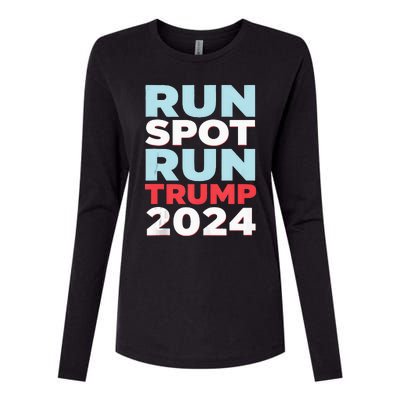 Trump Run Spot Funny Trump 2024 Debate Womens Cotton Relaxed Long Sleeve T-Shirt