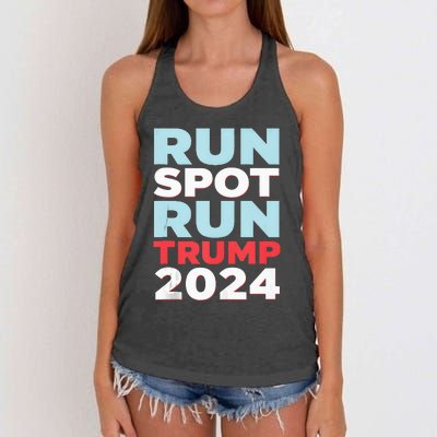 Trump Run Spot Funny Trump 2024 Debate Women's Knotted Racerback Tank