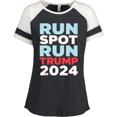 Trump Run Spot Funny Trump 2024 Debate Enza Ladies Jersey Colorblock Tee