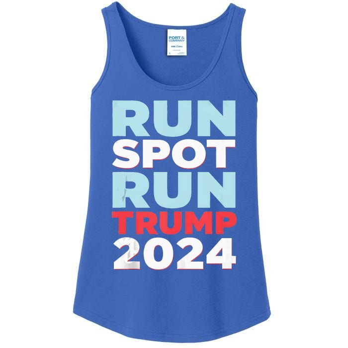 Trump Run Spot Funny Trump 2024 Debate Ladies Essential Tank