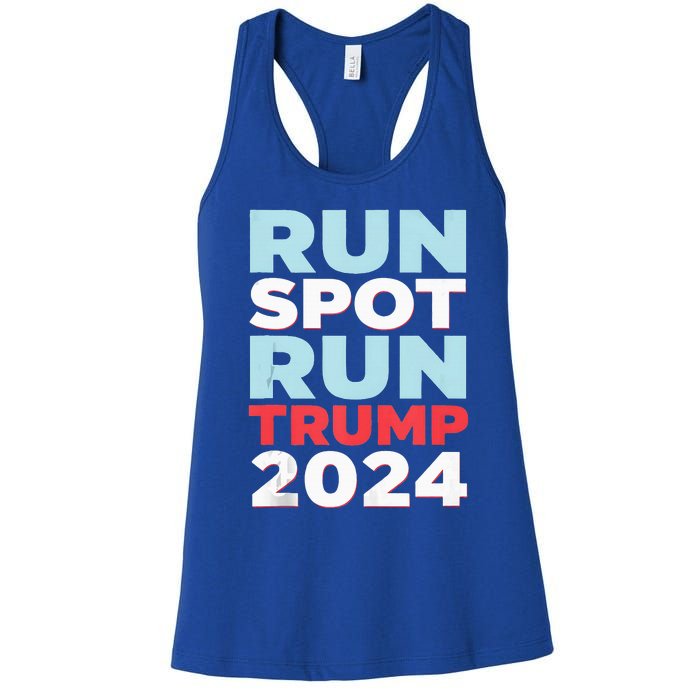 Trump Run Spot Funny Trump 2024 Debate Women's Racerback Tank