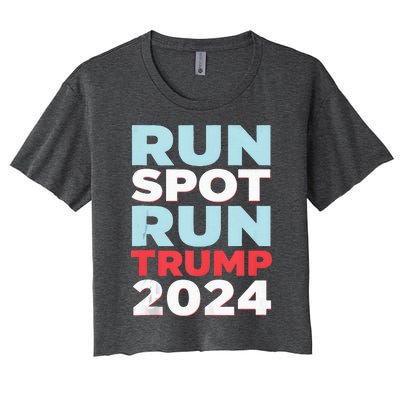 Trump Run Spot Funny Trump 2024 Debate Women's Crop Top Tee