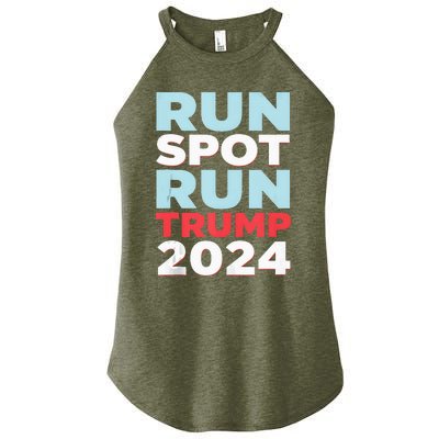 Trump Run Spot Funny Trump 2024 Debate Women's Perfect Tri Rocker Tank