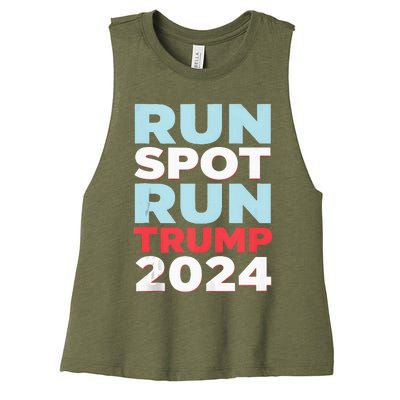 Trump Run Spot Funny Trump 2024 Debate Women's Racerback Cropped Tank