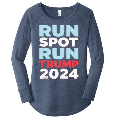 Trump Run Spot Funny Trump 2024 Debate Women's Perfect Tri Tunic Long Sleeve Shirt