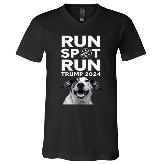 Trump Run Spot Funny Trump 2024 Debate V-Neck T-Shirt