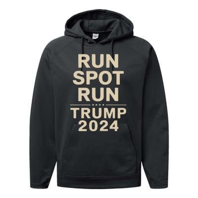 Trump Run Spot Funny Trump 2024 Debate Performance Fleece Hoodie