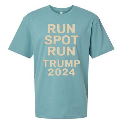 Trump Run Spot Funny Trump 2024 Debate Sueded Cloud Jersey T-Shirt