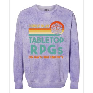 Tabletop Rpg Saying For Game Night With Rpg Dice Colorblast Crewneck Sweatshirt