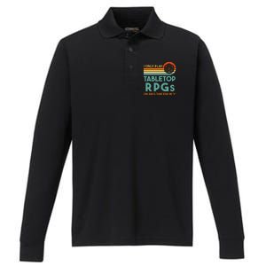 Tabletop Rpg Saying For Game Night With Rpg Dice Performance Long Sleeve Polo