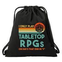 Tabletop Rpg Saying For Game Night With Rpg Dice Drawstring Bag