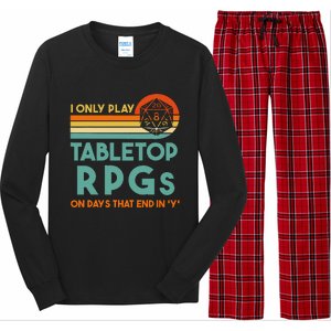 Tabletop Rpg Saying For Game Night With Rpg Dice Long Sleeve Pajama Set