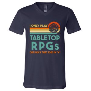 Tabletop Rpg Saying For Game Night With Rpg Dice V-Neck T-Shirt