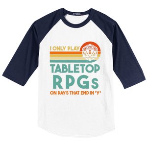 Tabletop Rpg Saying For Game Night With Rpg Dice Baseball Sleeve Shirt