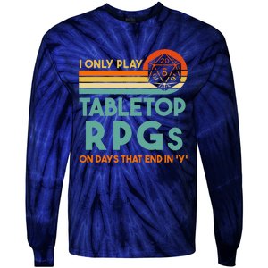 Tabletop Rpg Saying For Game Night With Rpg Dice Tie-Dye Long Sleeve Shirt