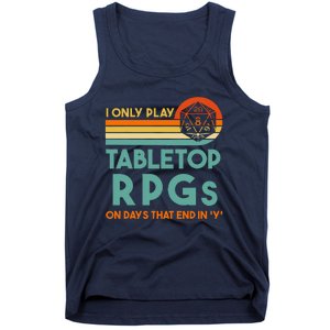 Tabletop Rpg Saying For Game Night With Rpg Dice Tank Top