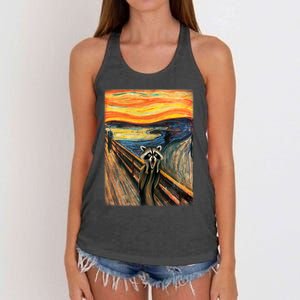 The Raccoon Scream Women's Knotted Racerback Tank